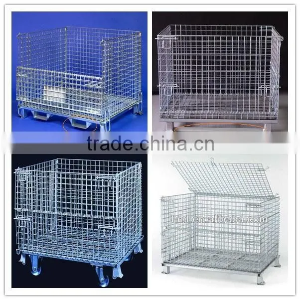Warehouse stackable wire mesh storage container
