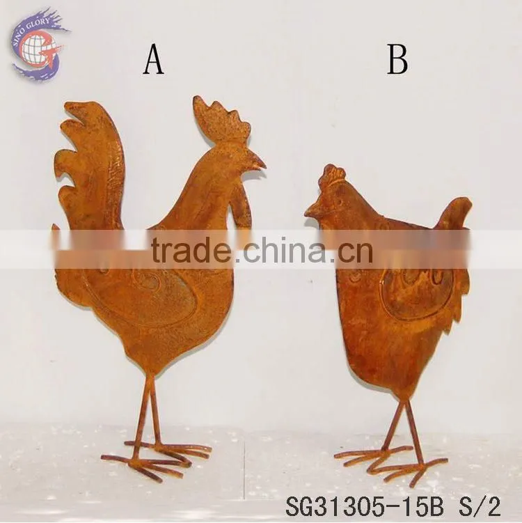 Crafts of Metal chicken figurine decorations for sale