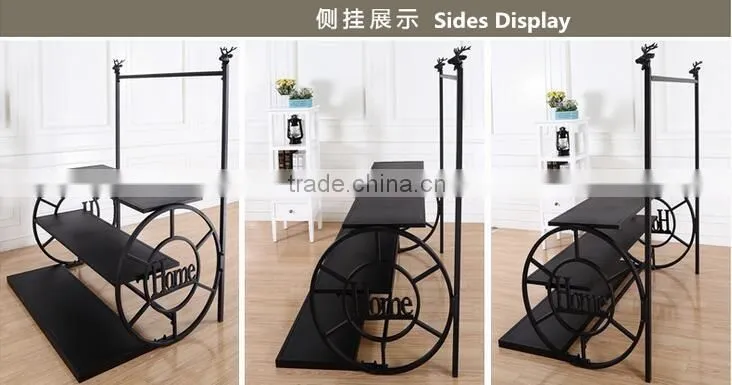 Clothing display stand for your boutique with build in shelf,metal clothes rack