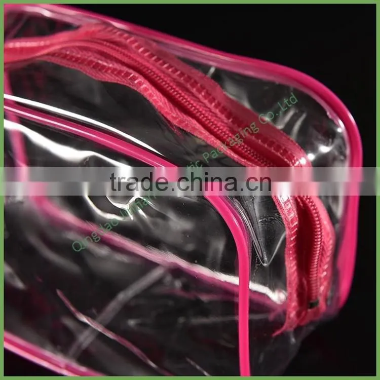 Transparent Custom Cosmetic PVC Plastic Make Up Bag Travel Bag