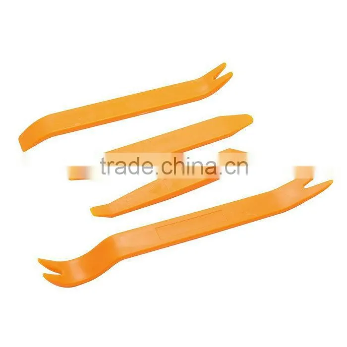 Universal 4pcs Car Radio Install Audio Removal Stereo Pry Tool Kit Orange Panel Trim Molding Removal Tool Set