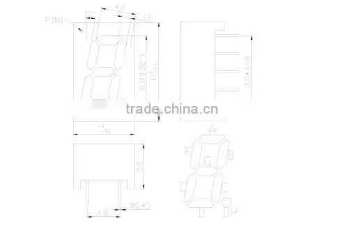 Free Sample green 0.32 Inch single digit led digital display
