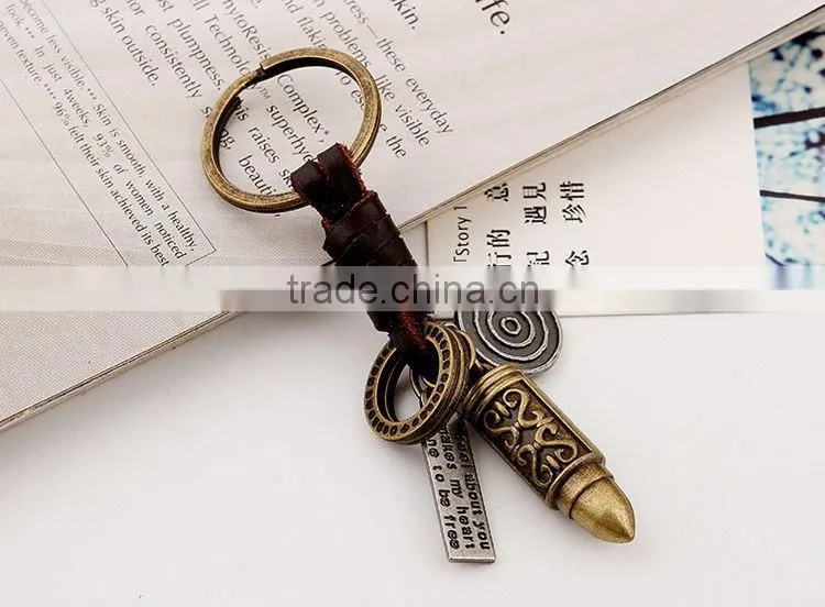 Factory Direcet Sale Exaggrate Punk Mask Pendant Keychain Real Leather Keychain