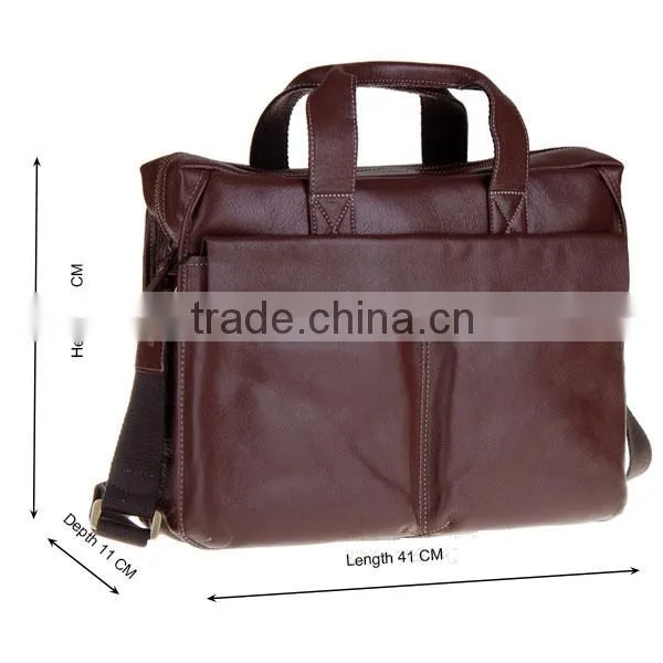 Men's Genuine Leather tote shoulder laptop bag company
