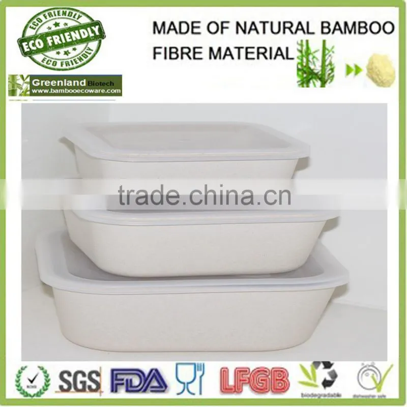 White Cute bamboo Lunch Storage Boxes