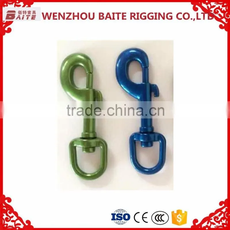 China Supplier Color Painted Swivel Bolt Snap,Aluminum swivel spring bolt hook ,Colorful Spring Hook in carabiner manufacturer