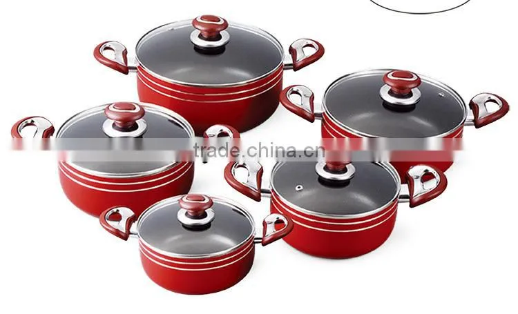 10pcs Aluminum nonstick casserole set with bakelite handle
