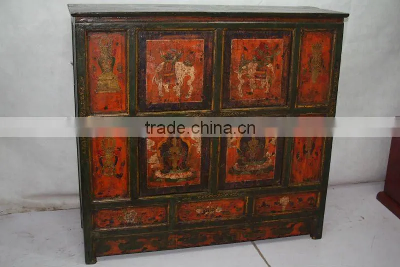 chinese antique tibet drawing cabinet