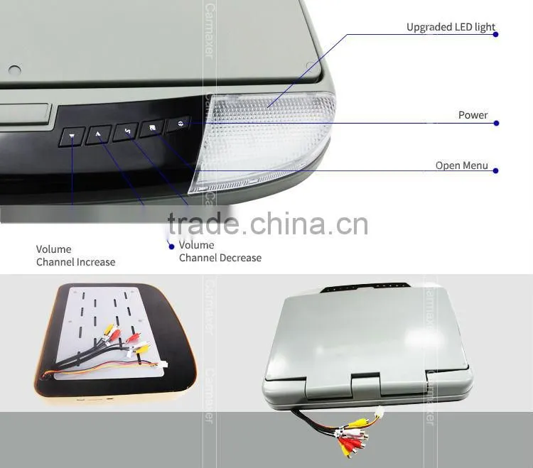 16.4 Inch Flip Down Car monitor With SD/USB slot Adjustable Car Roof Mount dvd player