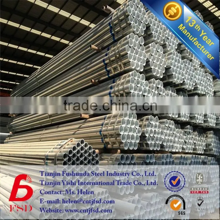 *Alibaba supplier Hot dipped Galvanized Steel Pipe ERW pipe