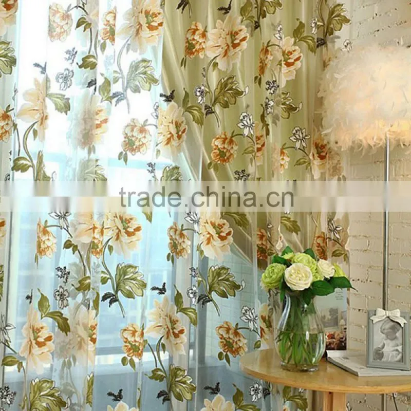 New Tulle Shielding Floral Curtains Window Screen Bedroom Living Room Decorations Curtains/drape/panel/treatment SV029981