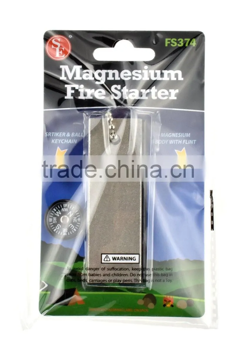 Emergency 2-IN-1 Fire Starter & Magnesium Fuel Bar high quality survival gear camping equipment wholesale