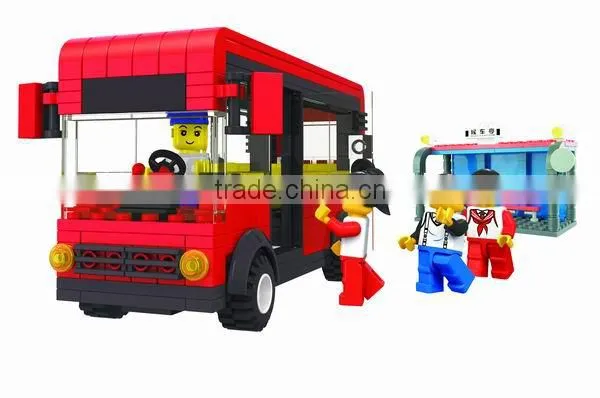 318PCS Kids Educational Assumble bus station toy