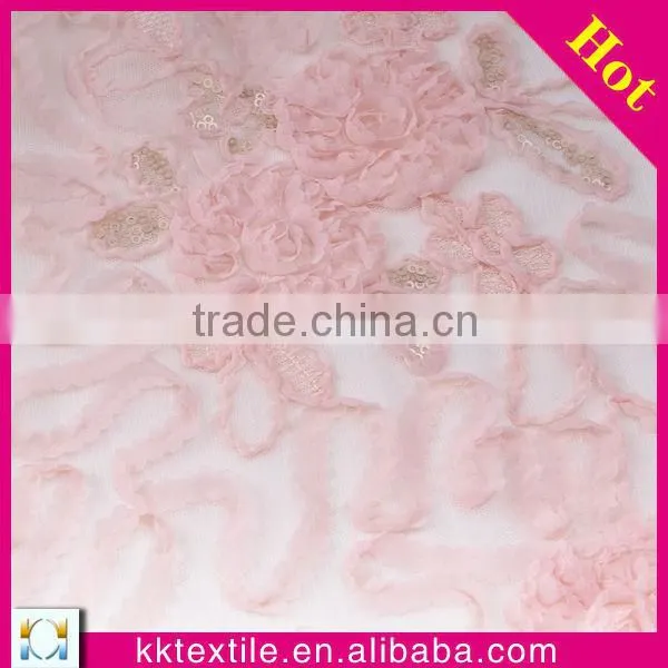 Fancy tulle embroidery sequin fabric design