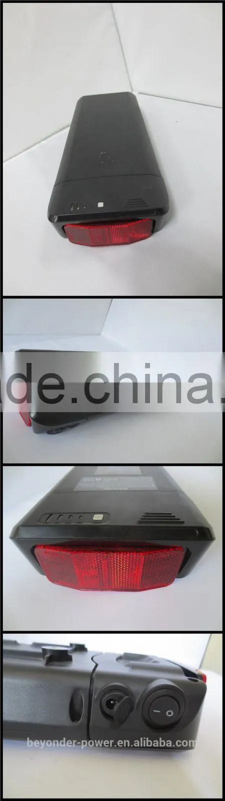 Rear carrier electric bike lithium battery, 36V10Ah assembly via 18650 battery