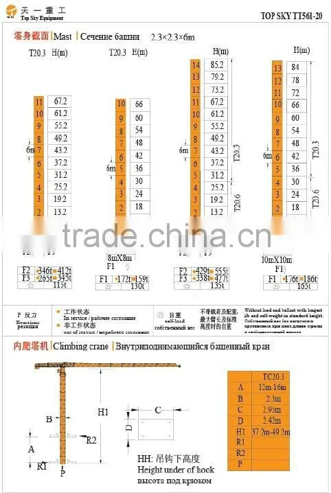 TT561-20/24/32 JOST Type Tower Crane