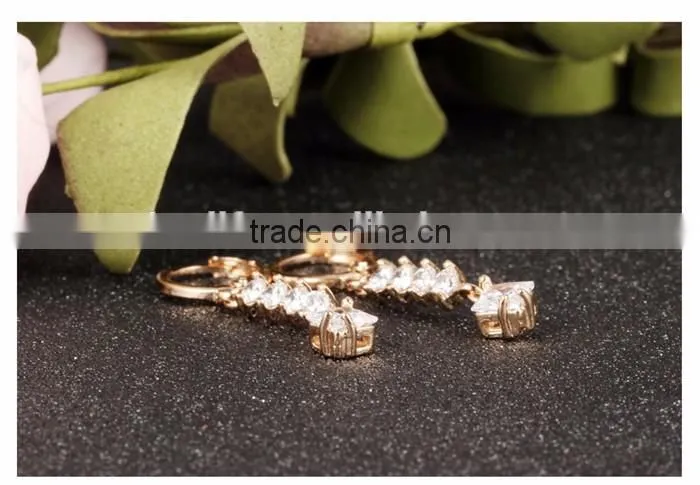 cubic zircon ladies jewelry chain design earring