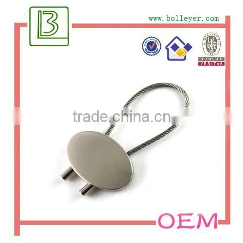 Round chrome plated metal Blank keychain for business gift