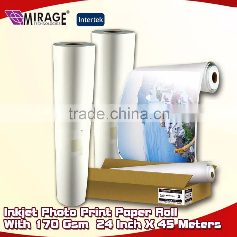 Inkjet Photo Print Paper Roll With 170 Gsm 24 Inch X 45 Meters
