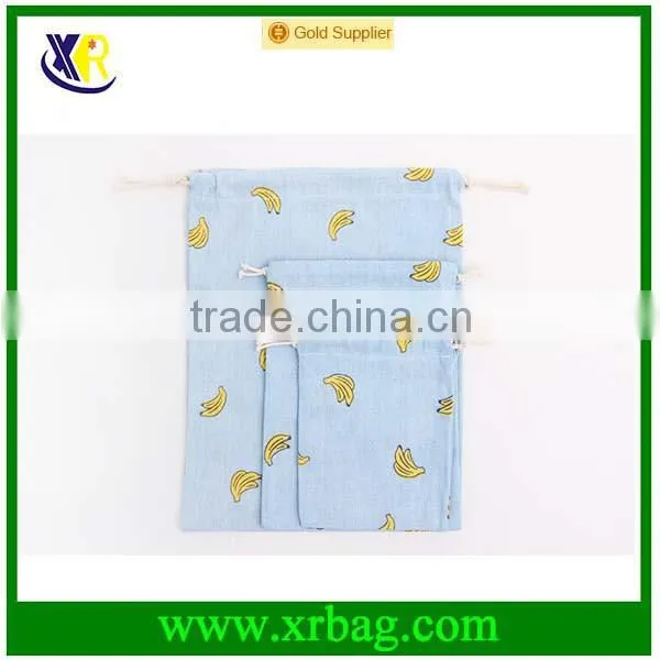 Custom Printed Grocery Cotton Drawstring Sling bag