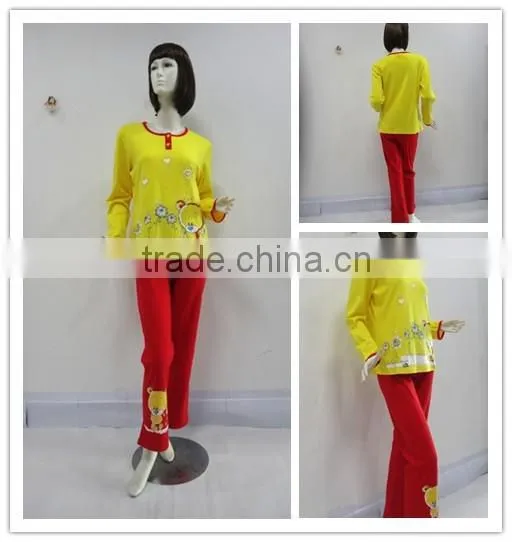 Atmospheric cartoon cute bear round collar pajamas women