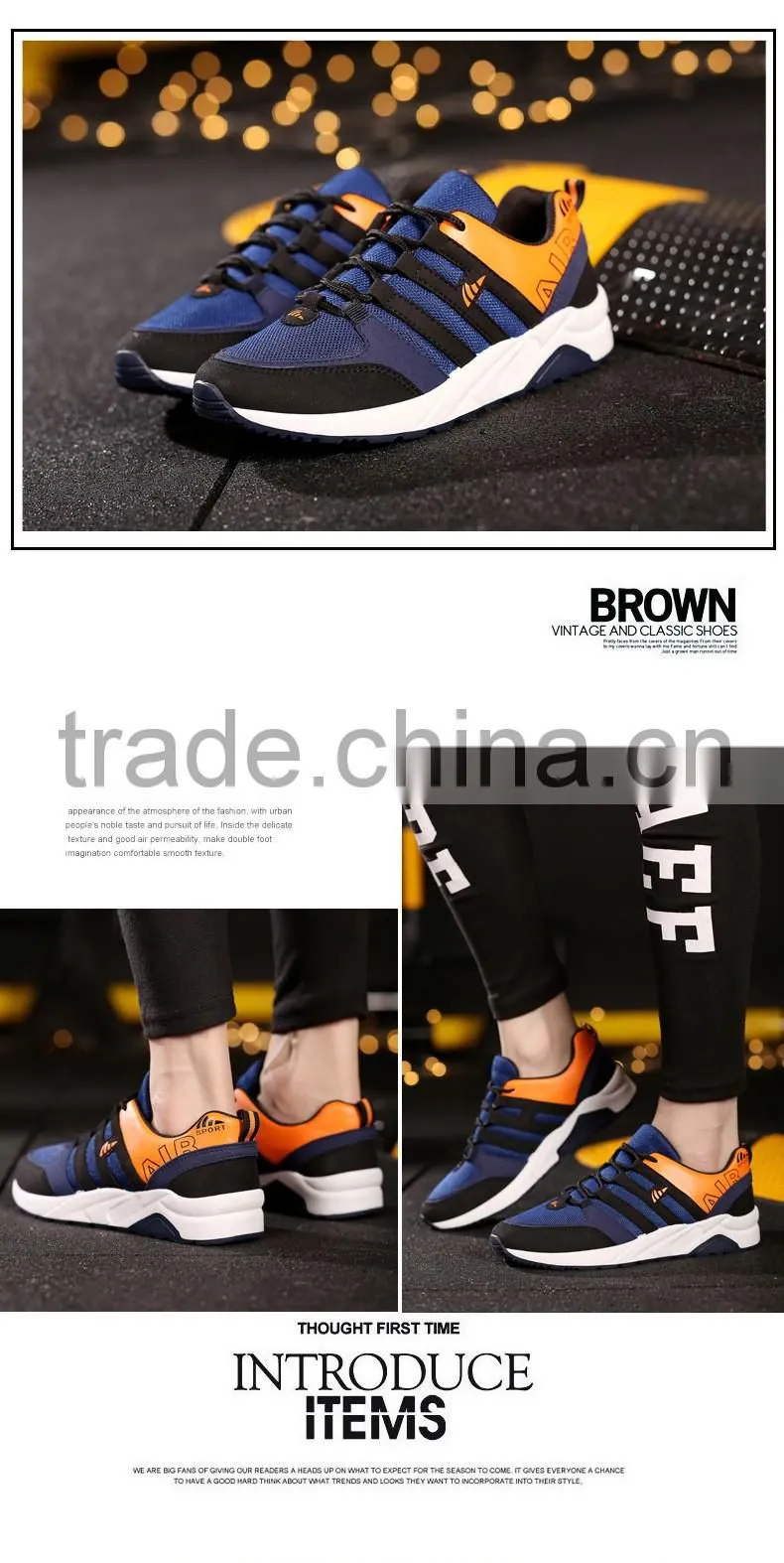 Wholesale in China #39-#44 Mesh Fabric sports running shoes for men