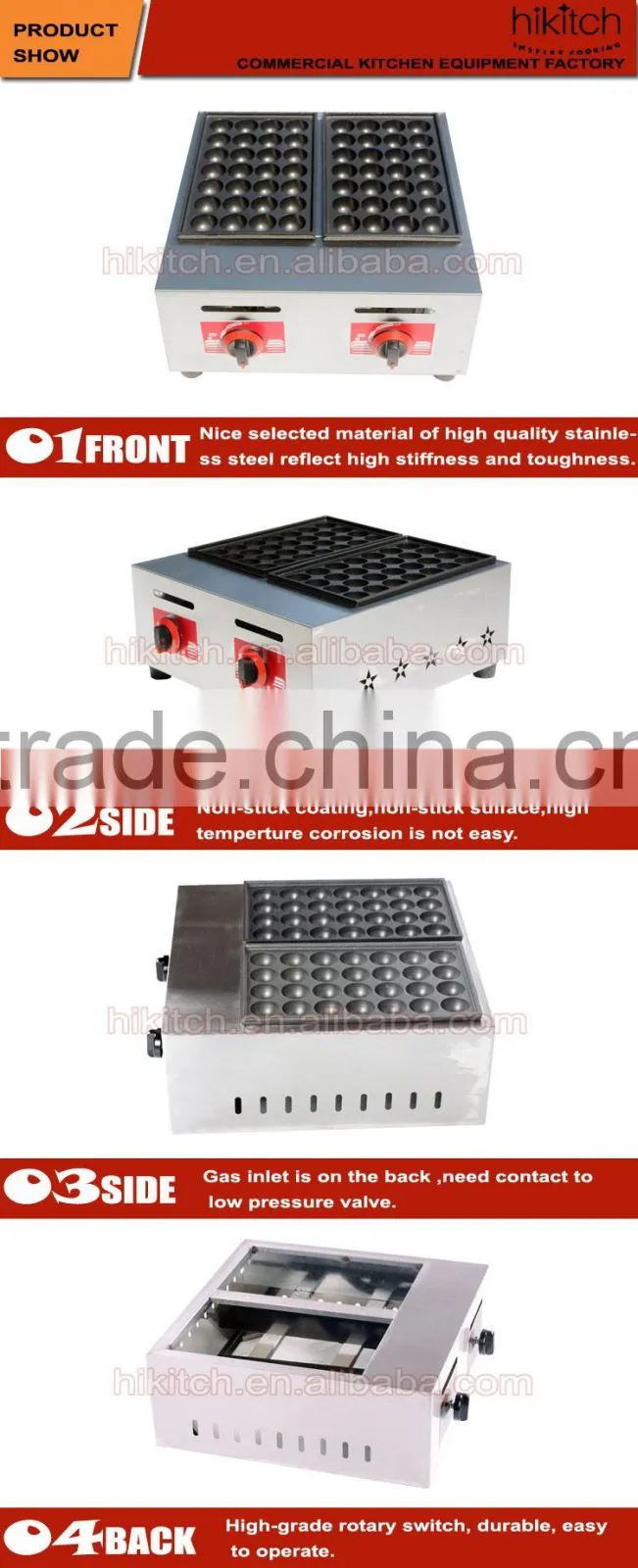 High Quality Stainless Steel Takoyaki Machines Gas Fish Pellet Grill
