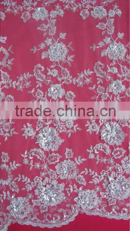 Beautiful design 3d birdal fabric and lace