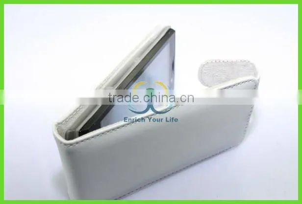 pure white smart sleeve leather case cover for sony-ericsson
