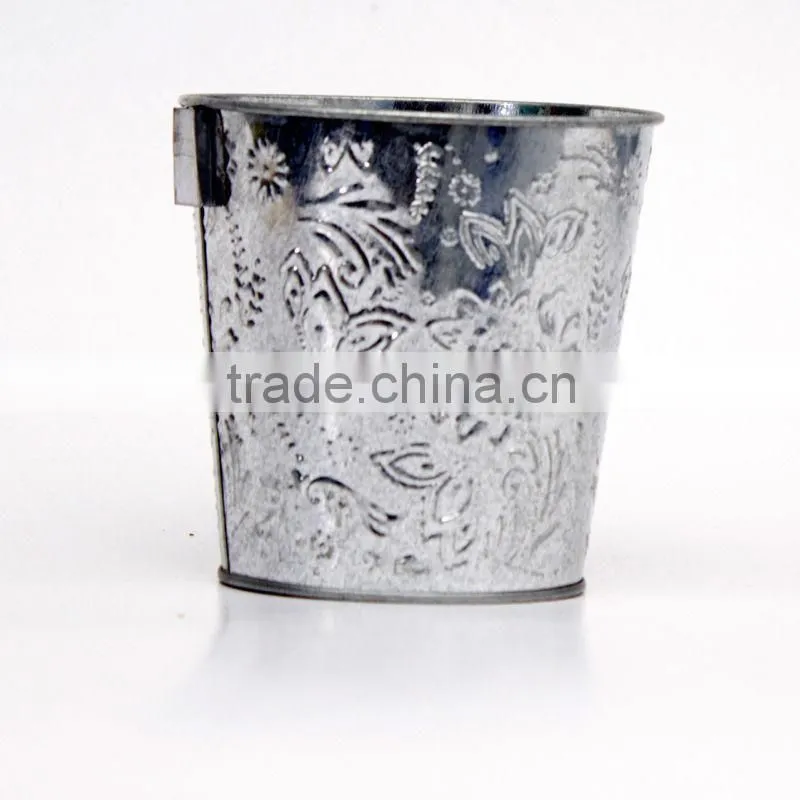 SILIVER IRON BUCKETS WITH BUTTERFLY CASTING