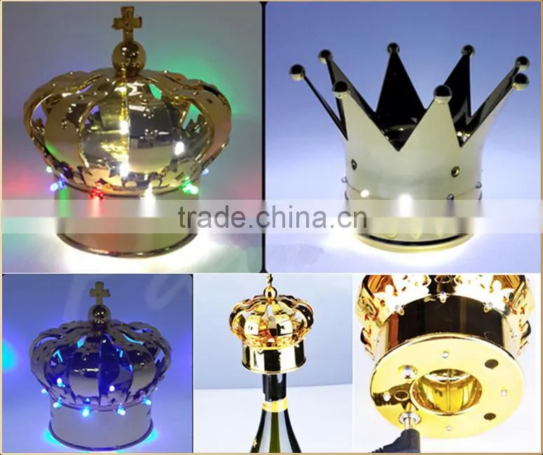 Custom nightclub champagne bottle led light crown bottle caps