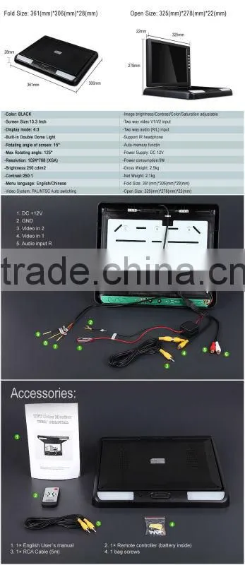 EONON L0134 13.3" Flip Down Car Monitor