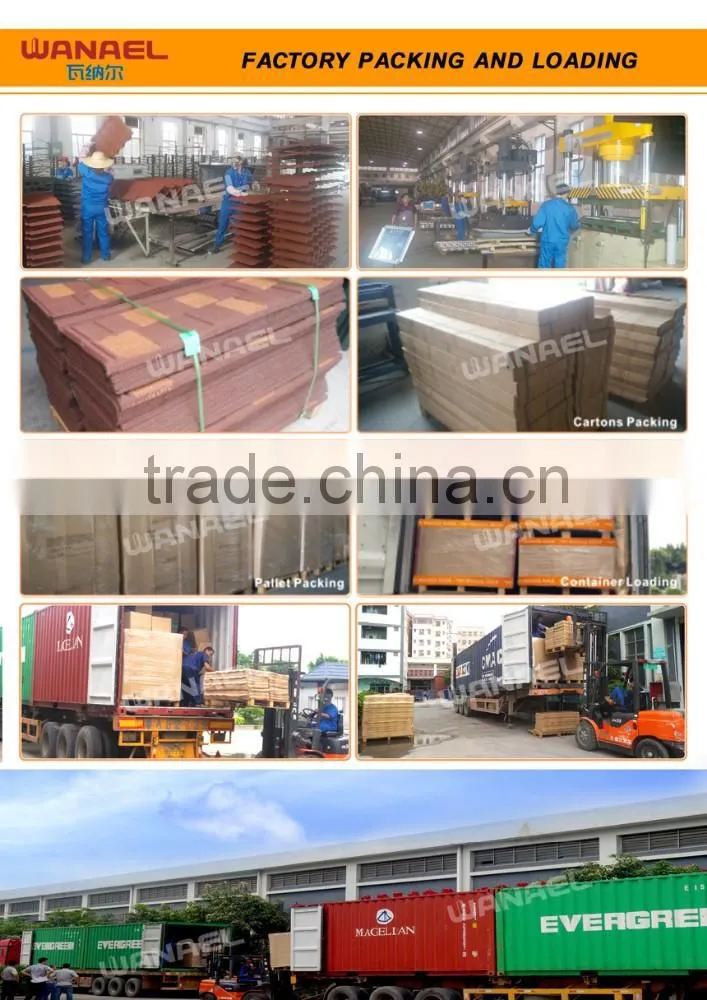 Chinese cheap price high quality Wanael stone coated steel roof/playground roof