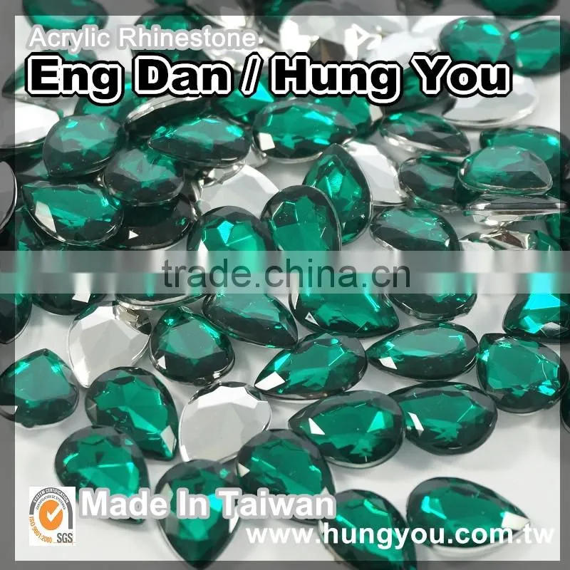 Hot Sales 18x25mm Drop Shaped Point Back Rhinestone For Shoe