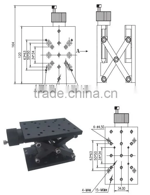 LSSS-60JS Manual vertical translation stage