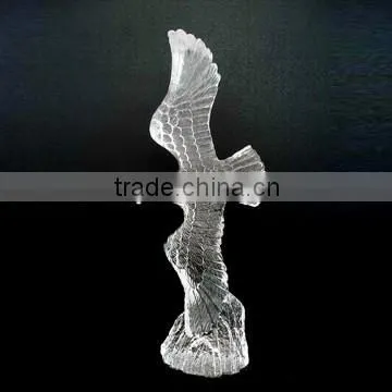 Glass factory crystal horse head with black base for horse race