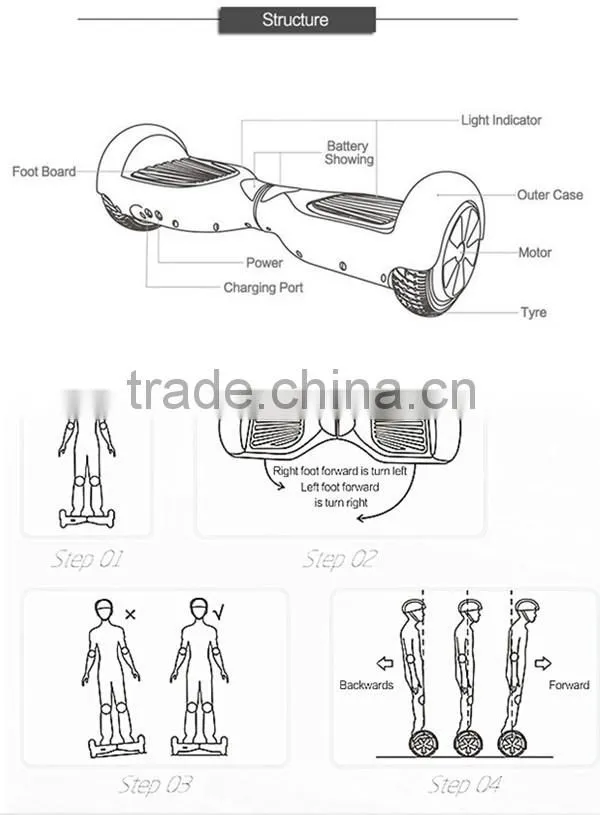 8 inch smart balance two wheels electrical Scooter