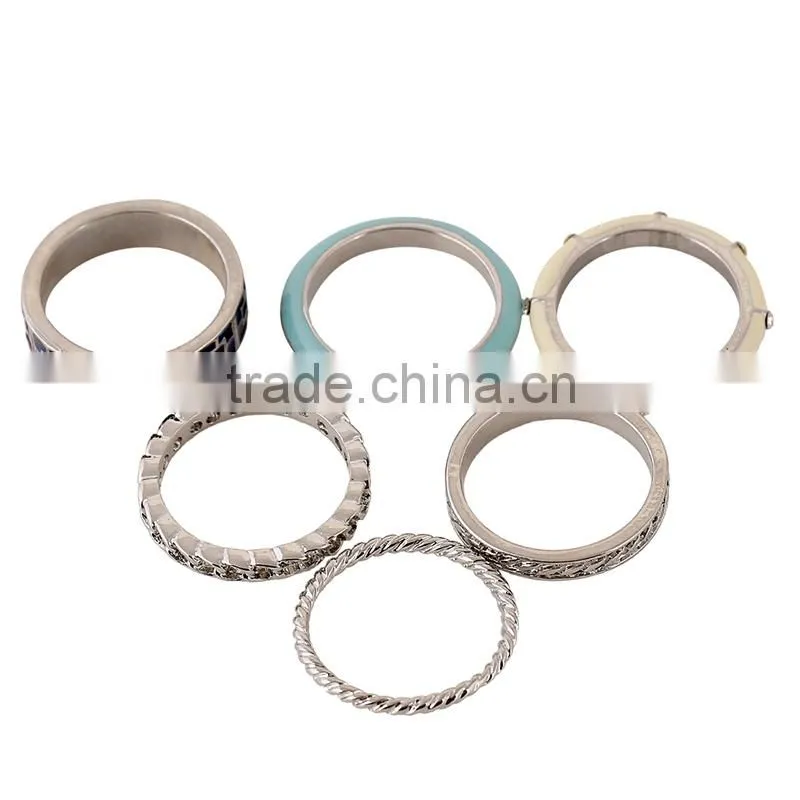 2016 Latest Hot Sale New Design 6pcs Gold Finger Joint Rings