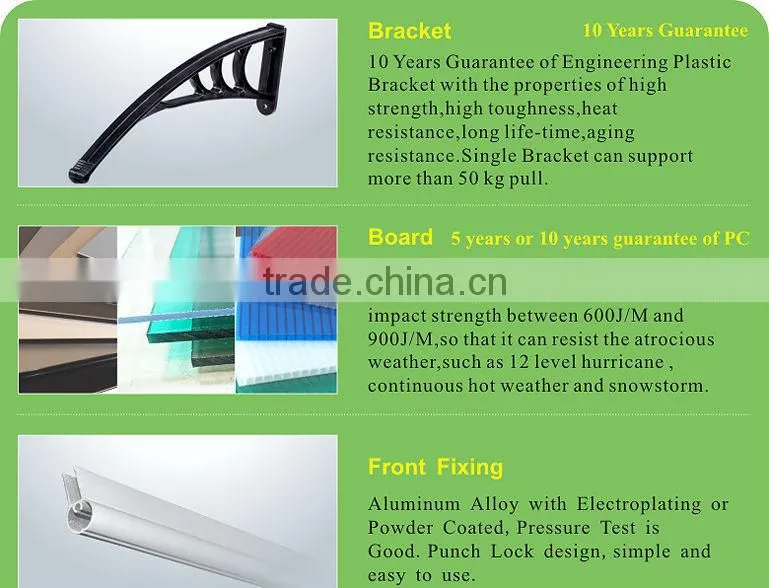 Affordable Outdoor DIY polycarbonate doors canopy rain shelter