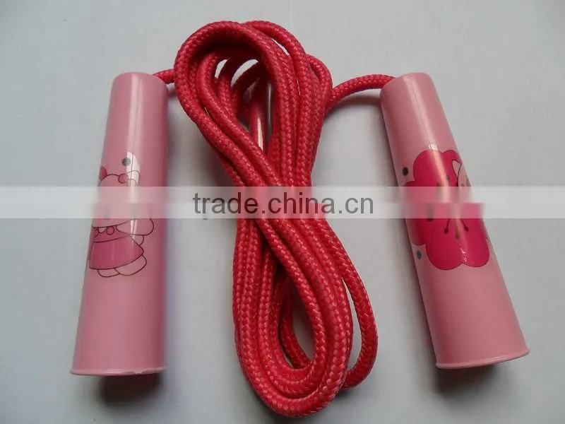 High Quality Plastic Pink With Cartoon Jumping Rope Skipping Rope