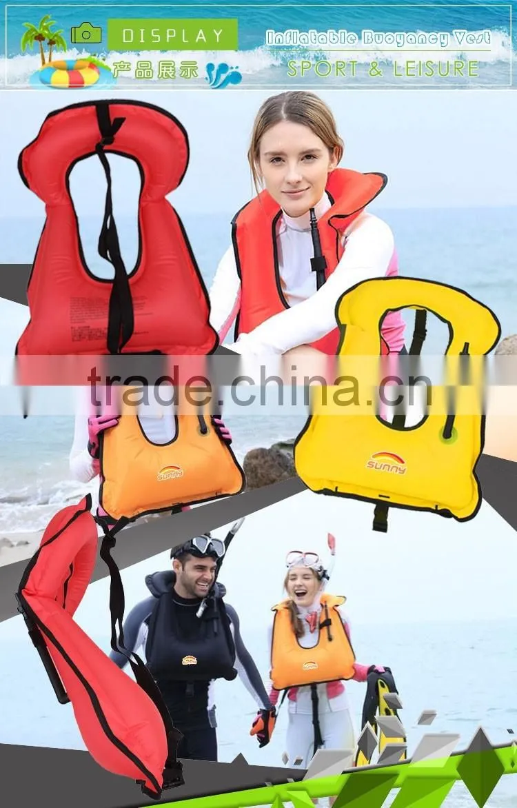 Eco-friendly Polyester Swimming Buoyancy Jacket Air Inflatable Donut Vest