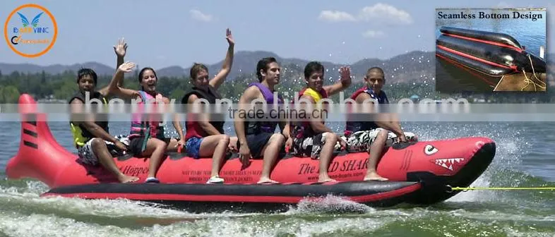 2013 red shark towable double tubes inflatable sport boat/water sled