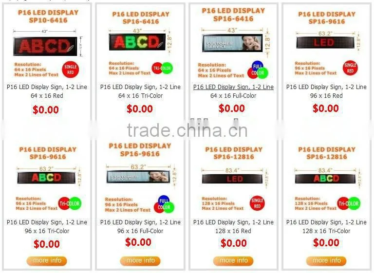 waterproof consistant quality high brightness cheap price Best Sell led moving message display sign