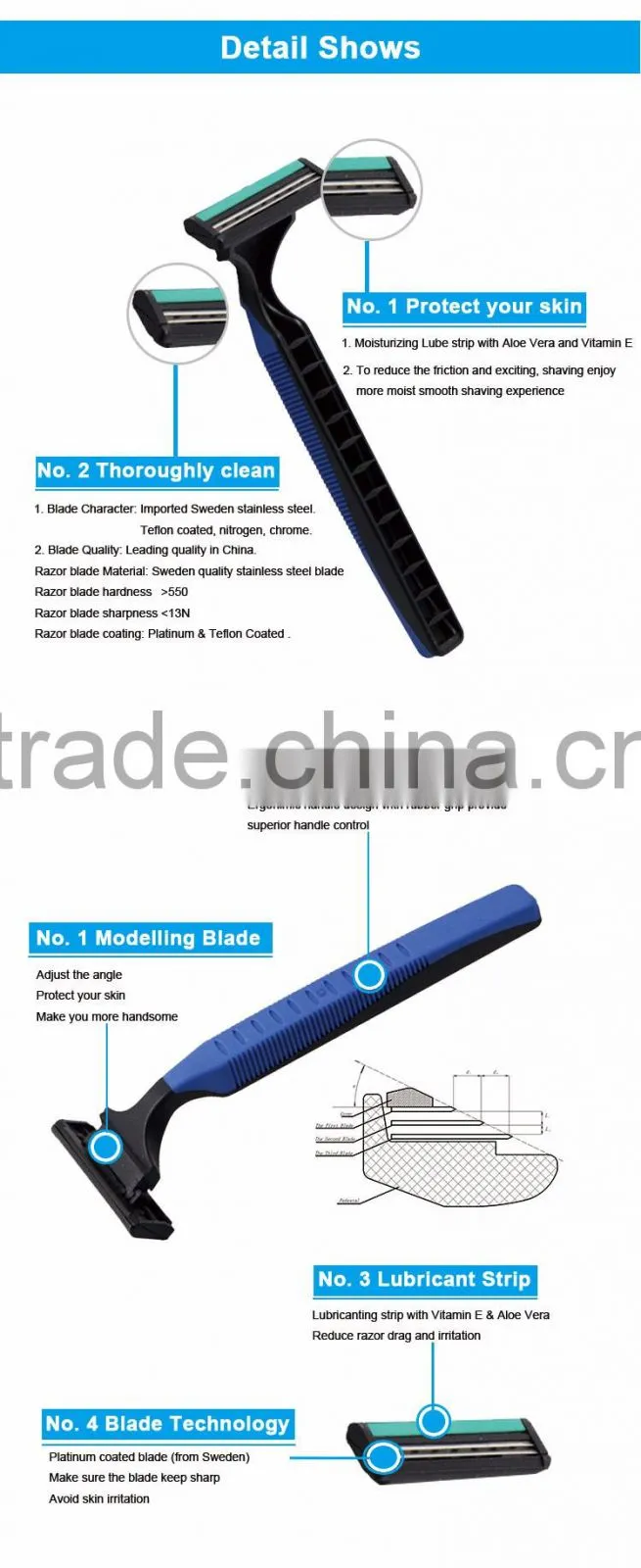 Professional safe comfortable strong shaver