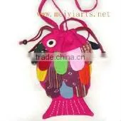 100% cotton cute animal bag in fish shape L0833