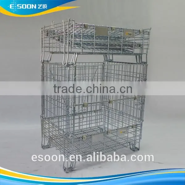 Industry foldable steel wire basket for Warehouse Storage