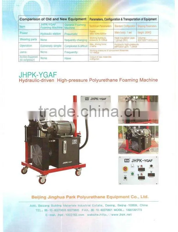2015 New mark polyurethane foam injection machine JHPK-YGAF