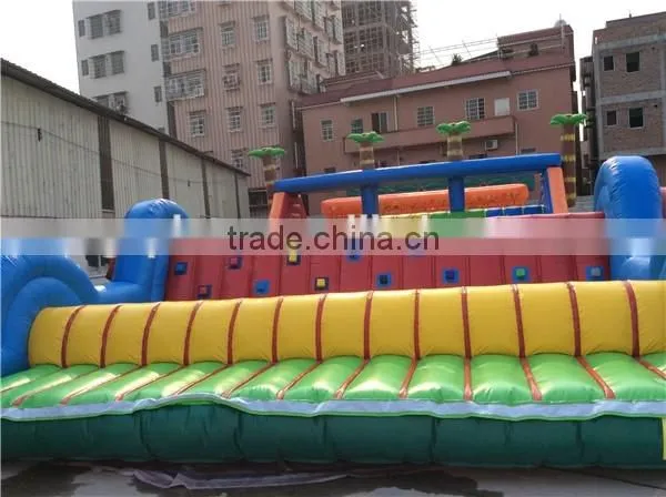 Inflatable jungle adventure obstacle course/ 50m giant inflatable running obstacle for sale