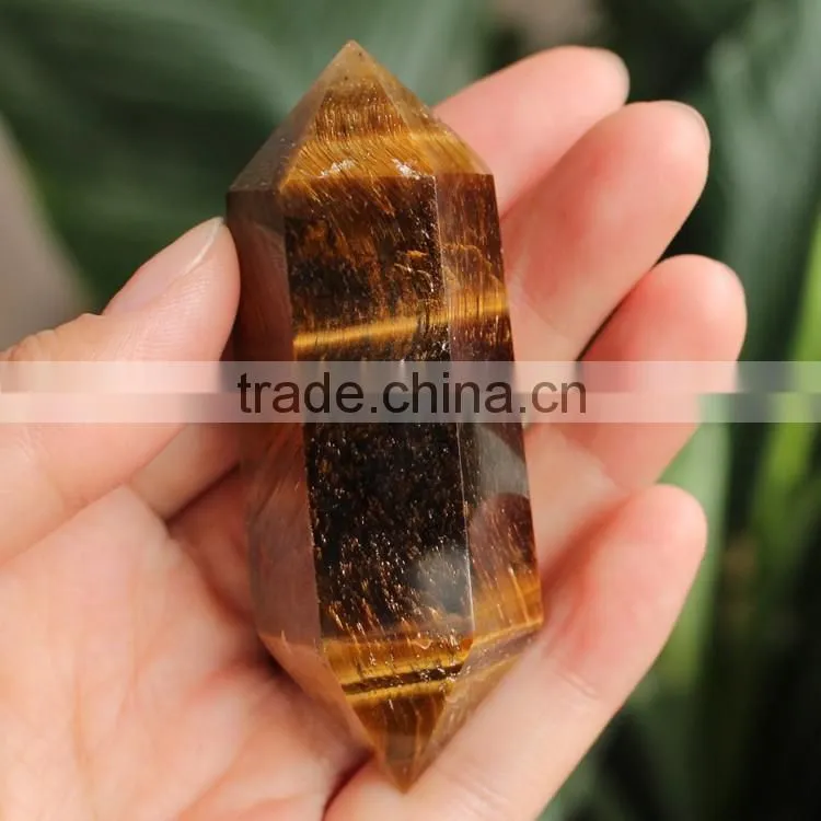 Natural yellow tiger eye crystals healing stones point