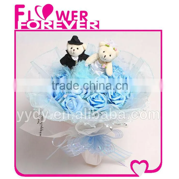 Wedding Bouquet Bride and Groom Plush Teddy Bear